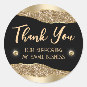 Sticker Rond Gold Glitter Glam Edge & Diamonds Petite Entrepris