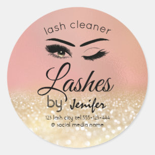 Sticker Rond Gold glitzer wink - extension de foudre de nettoya