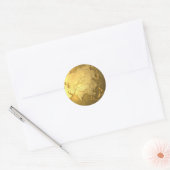 Sticker Rond Gold Globe - Metal Earth, Asie, Render 3d (Enveloppe)