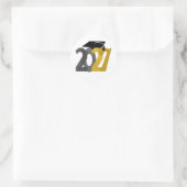 Sticker Rond Gold Gray Class of 2027 Graduation (Sac)