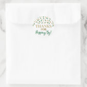 Sticker Rond Gold Green Confetti Merci pour Popping By (Sac)