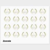 Sticker Rond Gold Green Wreath Première Communion sainte (Feuille)