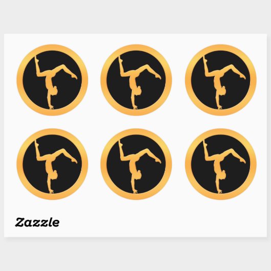 Sticker Rond Gold Gymnaste (Feuille)