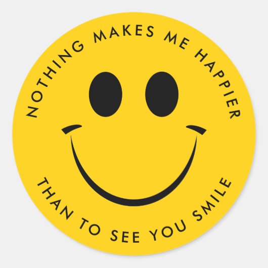 Sticker Rond Gold Happy Face Personnalisé (Devant)