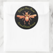 STICKER ROND GOLD HONEY BEE / BEEKEEPER BEEKEEPER (Sac)