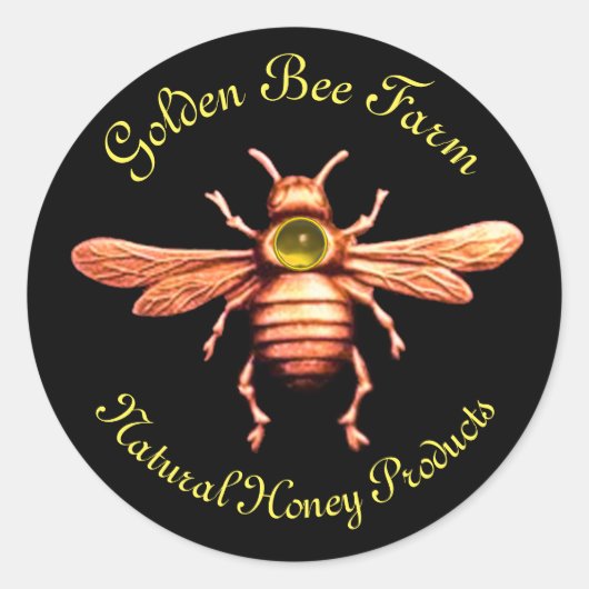 STICKER ROND GOLD HONEY BEE / BEEKEEPER BEEKEEPER (Devant)