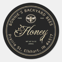 Gold Honey Script Police florale Abeille héraldiqu