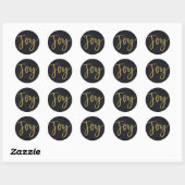 Sticker Rond Gold JOY Vacances Modernes Hiver Flammes de neige  (Feuille)