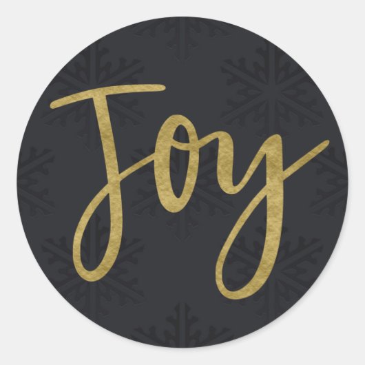 Sticker Rond Gold JOY Vacances Modernes Hiver Flammes de neige  (Devant)