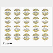 Sticker Rond Gold Joyeux anniversaire (Feuille)