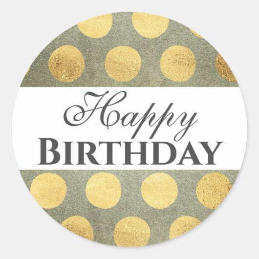 Sticker Rond Gold Joyeux anniversaire (Devant)