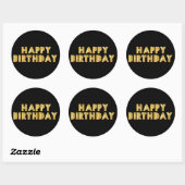 Sticker Rond Gold Joyeux anniversaire (Feuille)