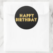Sticker Rond Gold Joyeux anniversaire (Sac)