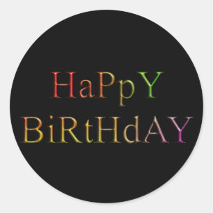 Sticker Rond Gold Joyeux anniversaire