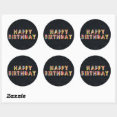 Sticker Rond Gold Joyeux anniversaire (Feuille)