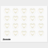 Sticker Rond Gold Lace Heart (Feuille)