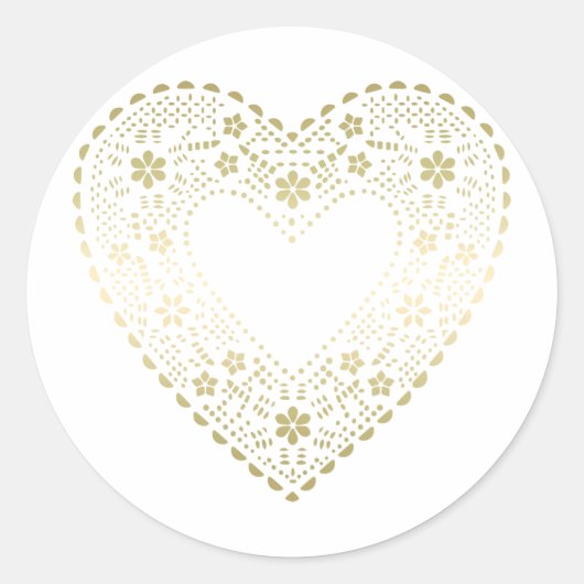 Sticker Rond Gold Lace Heart (Devant)