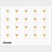 Sticker Rond Gold Lace Heart Love & Thanks Supporting Business (Feuille)