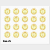Sticker Rond Gold Laurel Wreath Class of 20XX Graduation (Feuille)