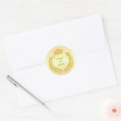 Sticker Rond Gold Laurel Wreath Class of 20XX Graduation (Enveloppe)