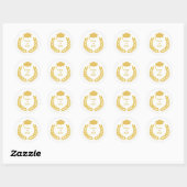 Sticker Rond Gold Laurel Wreath Class of 20XX Graduation Classi (Feuille)