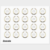 Sticker rond Gold Laurel Wreath Classic (Feuille)