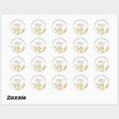 Sticker Rond Gold Leaf Espagnol Boda Bienvenue Mariage Faveur (Feuille)