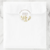 Sticker Rond Gold Leaf Espagnol Boda Bienvenue Mariage Faveur (Sac)