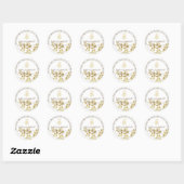 Sticker Rond Gold Leaf Nikah Walima Bismillah Musulman Faveur C (Feuille)