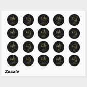 Sticker Rond Gold Lettering 50th Birthday Favor Merci (Feuille)