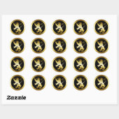 STICKER ROND GOLD LION (Feuille)