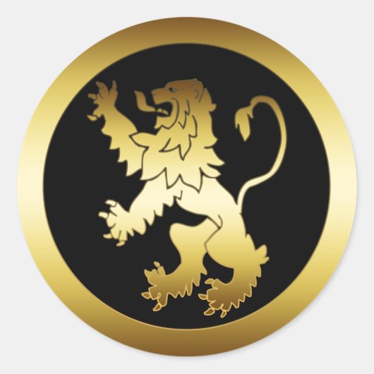 STICKER ROND GOLD LION (Devant)