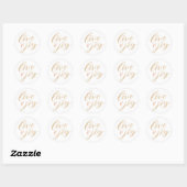 Sticker rond Gold Love and Joy (Feuille)
