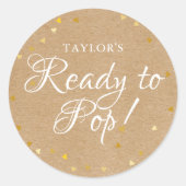 Sticker Rond Gold Love Hearts Prêt à Pop Baby shower Boho (Devant)