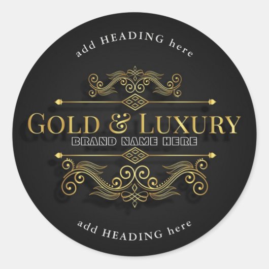 Sticker rond Gold & Luxury Marque (Devant)