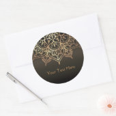 Sticker Rond Gold Mandala Earthy Brown bronze moderne Faveur (Enveloppe)