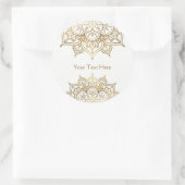 Sticker Rond Gold Mandala White Classy Modern Wedding Favoriser (Sac)
