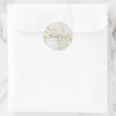 Sticker Rond Gold & Marbre blanc Glam Élégant Mariage moderne (Sac)