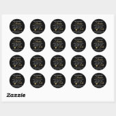 Sticker Rond GOLD Mariage Coeur le plus chaud Merci | MERCI (Feuille)