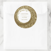 Sticker Rond Gold Mariage damassé (Sac)