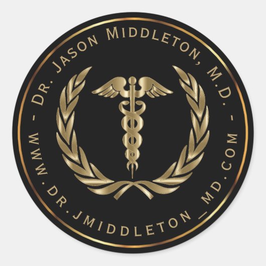 Sticker Rond Gold Medical Symbole (Devant)