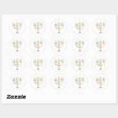 Sticker Rond Gold Menorah Holiday (Feuille)