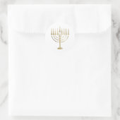 Sticker Rond Gold Menorah Holiday (Sac)