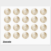 Sticker Rond Gold Metallic Elegant Joyeux Script de Nouvel An (Feuille)