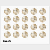 Sticker Rond Gold Metallic Moderne Mariage élégant Classic Roun (Feuille)