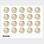 Sticker Rond Gold Metallic Parties scintillant Drip Élégant Joy (Feuille)