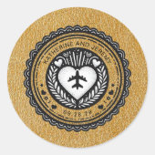 Sticker Rond Gold Mexico Passport (Devant)