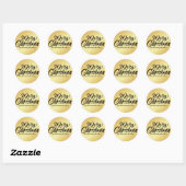 Sticker Rond Gold Modern Script Joyeux Noël personnalisé (Feuille)