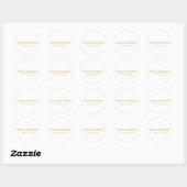 Sticker Rond Gold Monogram élégant script personnalisé mariage  (Feuille)