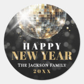 Sticker Rond Gold New Year's Eve Party (Devant)